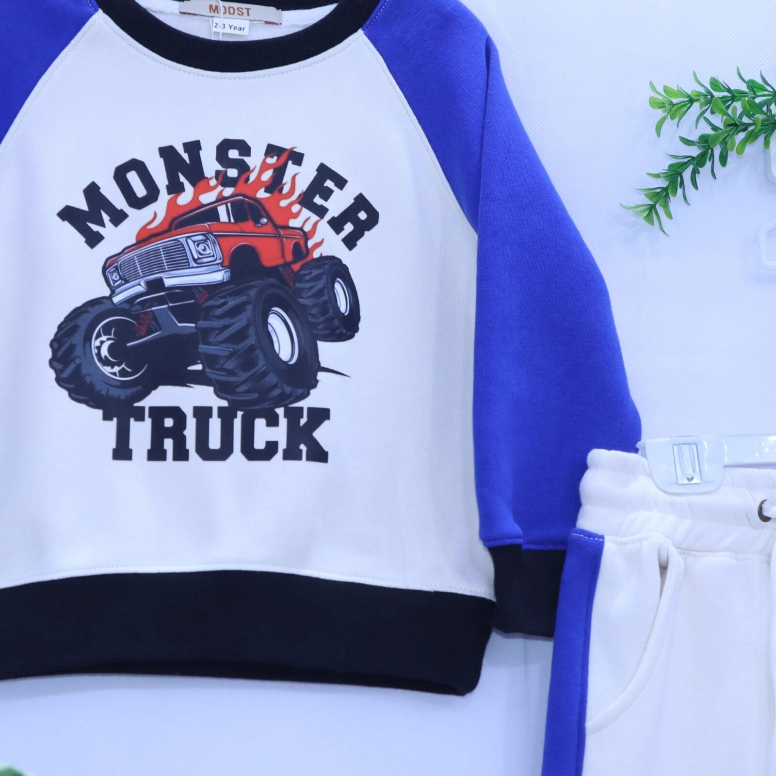 Boys Monster Truck Track Suit, available in sizes 1-5 years at MODST Lahore