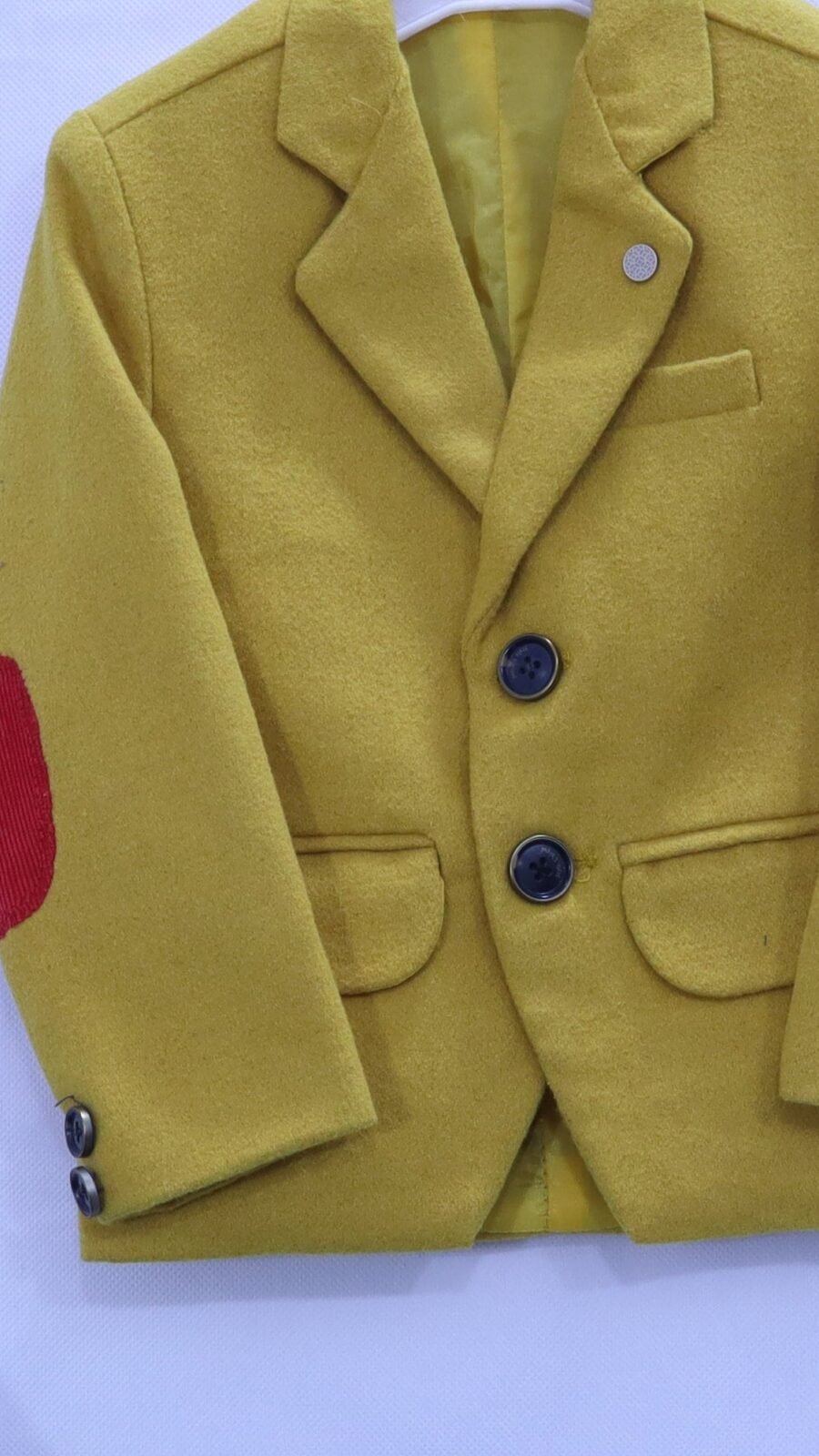 Boys Mustard Elbow-Patch Blazer for children in Pakistan