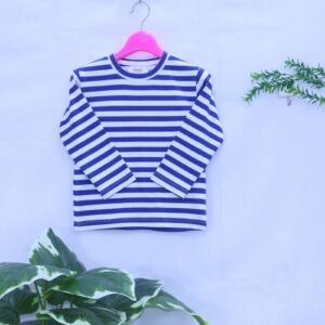 Boys Navy & White Stripe Long-Sleeve Tee from MODST Kidswear