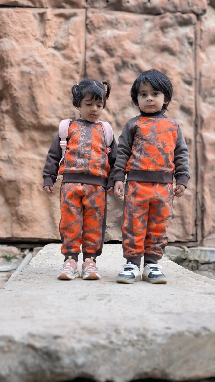 Boys Orange Camo Fleece Track Suit from MODST Kidswear