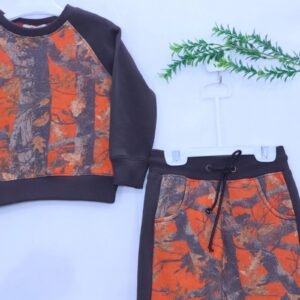 Boys Orange Camo Terry Track Suit, available in sizes 1-5 years at MODST Lahore