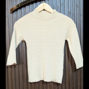 Girls Beige Mock Neck Jersey Shirt from MODST Kidswear