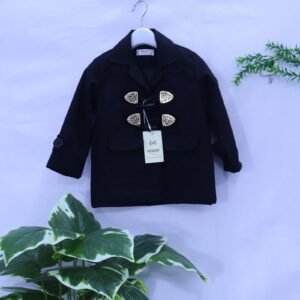 Girls Black Wool Toggle Coat from MODST Kidswear