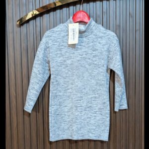 Girls Grey Mock Neck Jersey Shirt from MODST Kidswear
