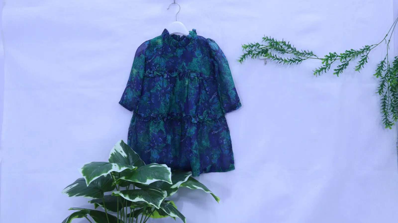 Girls Navy Floral Tiered Party Dress, available in sizes 1-5 years at MODST Lahore