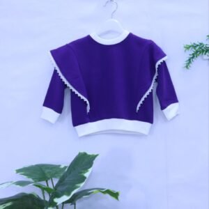 Girls Purple Ruffle-Shoulder Sweatshirt from MODST Kidswear