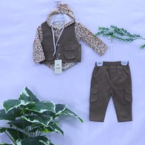 Kids 3-Piece Set: Hooded Vest, Bodysuit & Pants from MODST Kidswear