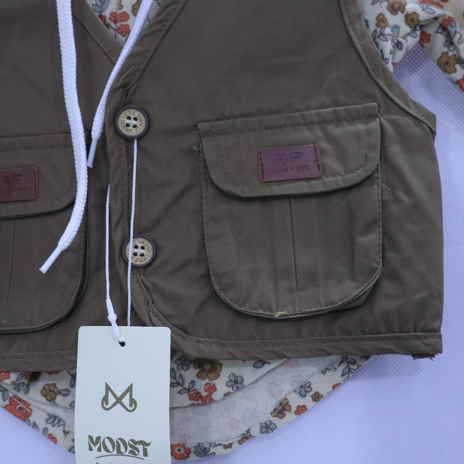 Kids 3-Piece Set: Hooded Vest, Bodysuit & Pants, sizes 1-3 years