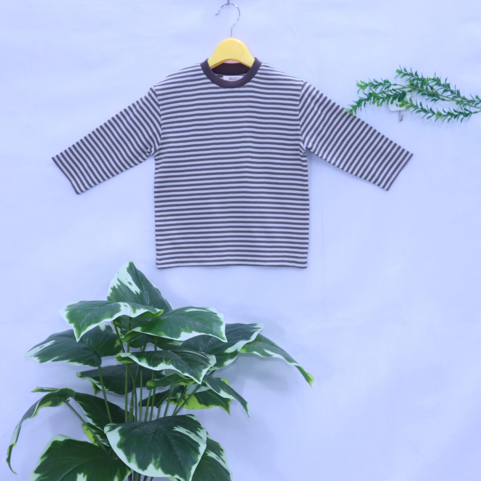 Kids Brown Narrow-Stripe Long-Sleeve Tee from MODST Kidswear