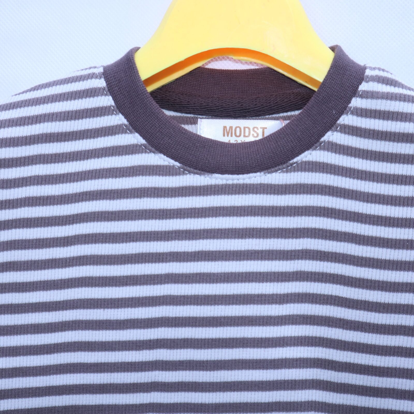 Kids Brown Narrow-Stripe Long-Sleeve Tee, sizes 1-6 years