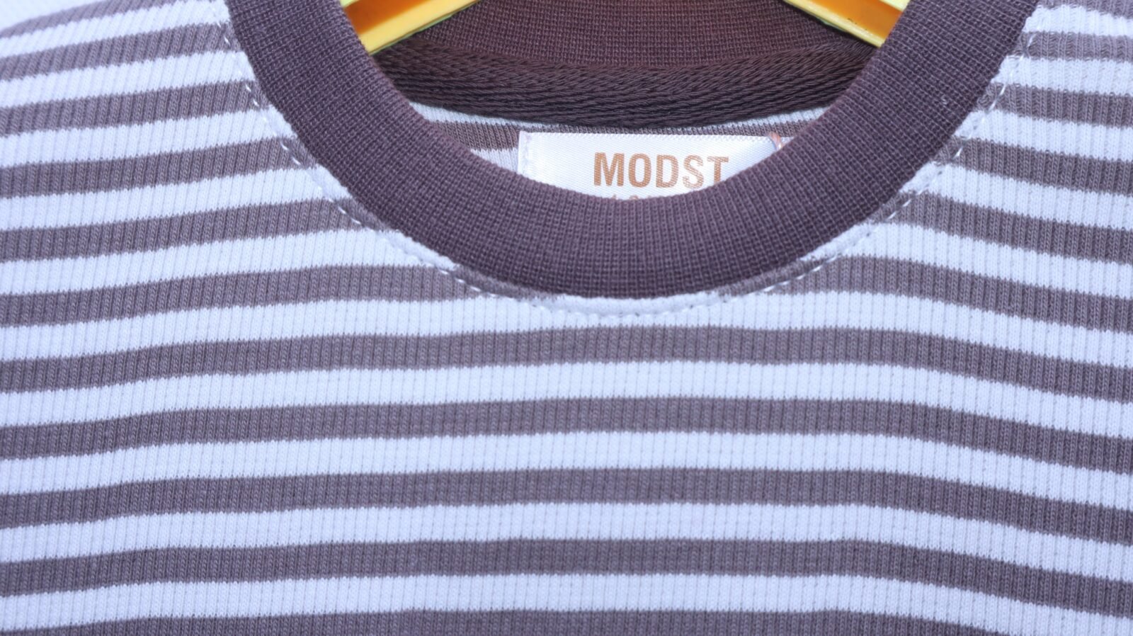 Kids Brown Narrow-Stripe Long-Sleeve Tee, available in sizes 1-6 years at MODST Lahore