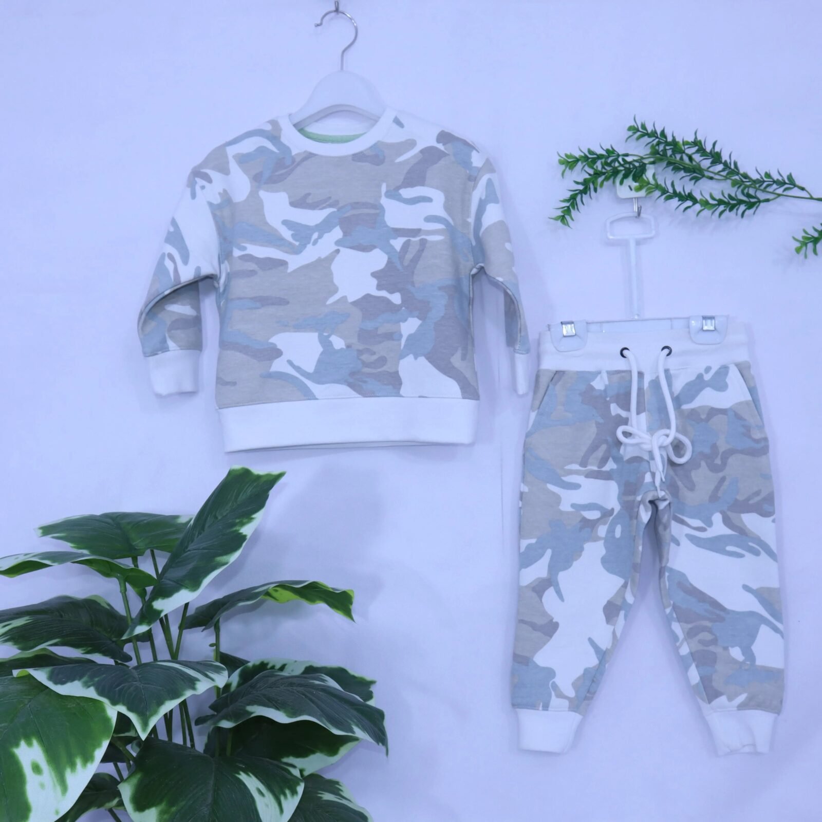 Kids Grey Camo Track Suit, available in sizes 1-5 years at MODST Lahore
