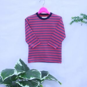 Kids Pink & Navy Stripe Long-Sleeve Tee from MODST Kidswear