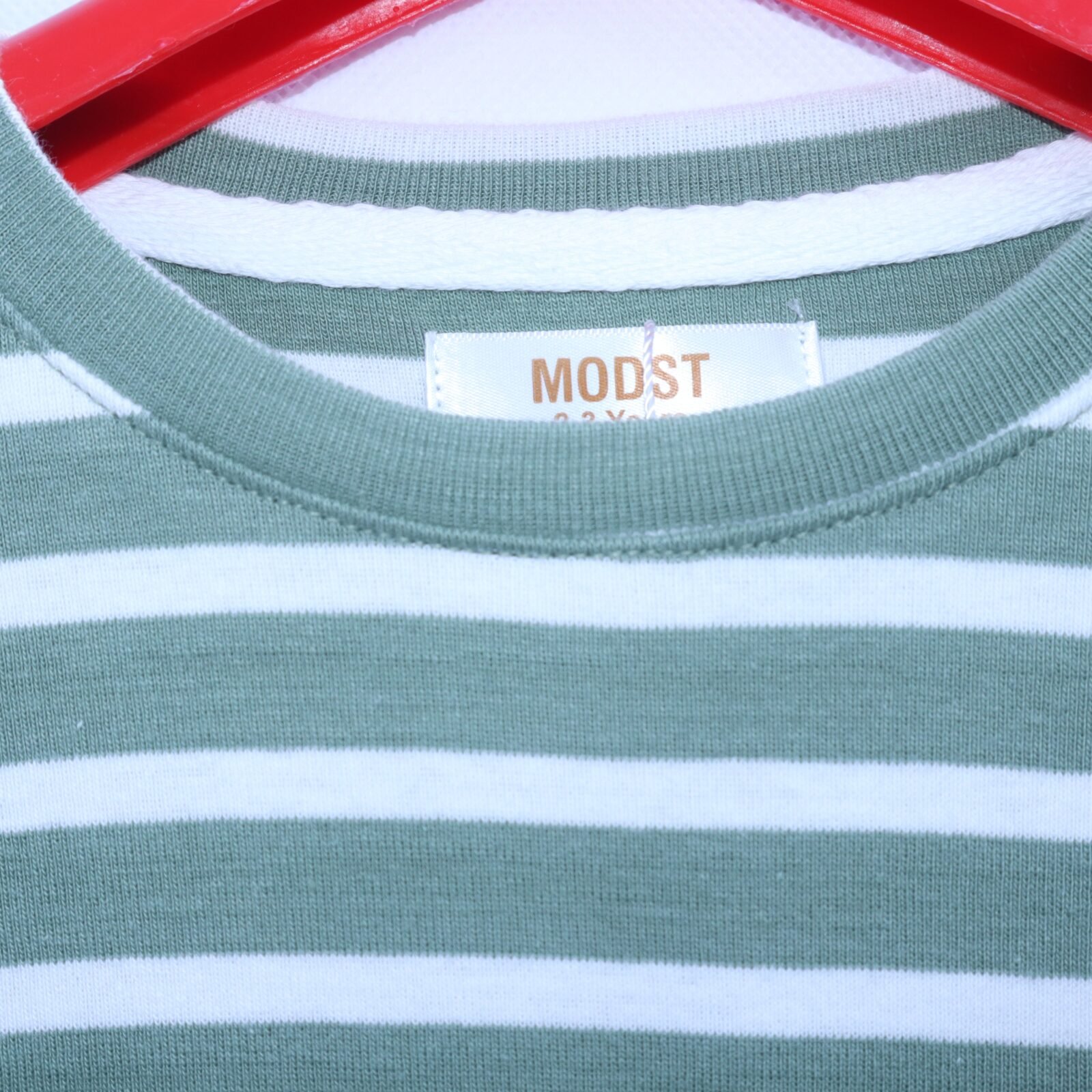 Kids Sage Green Stripe Long-Sleeve Tee, sizes 1-5 years